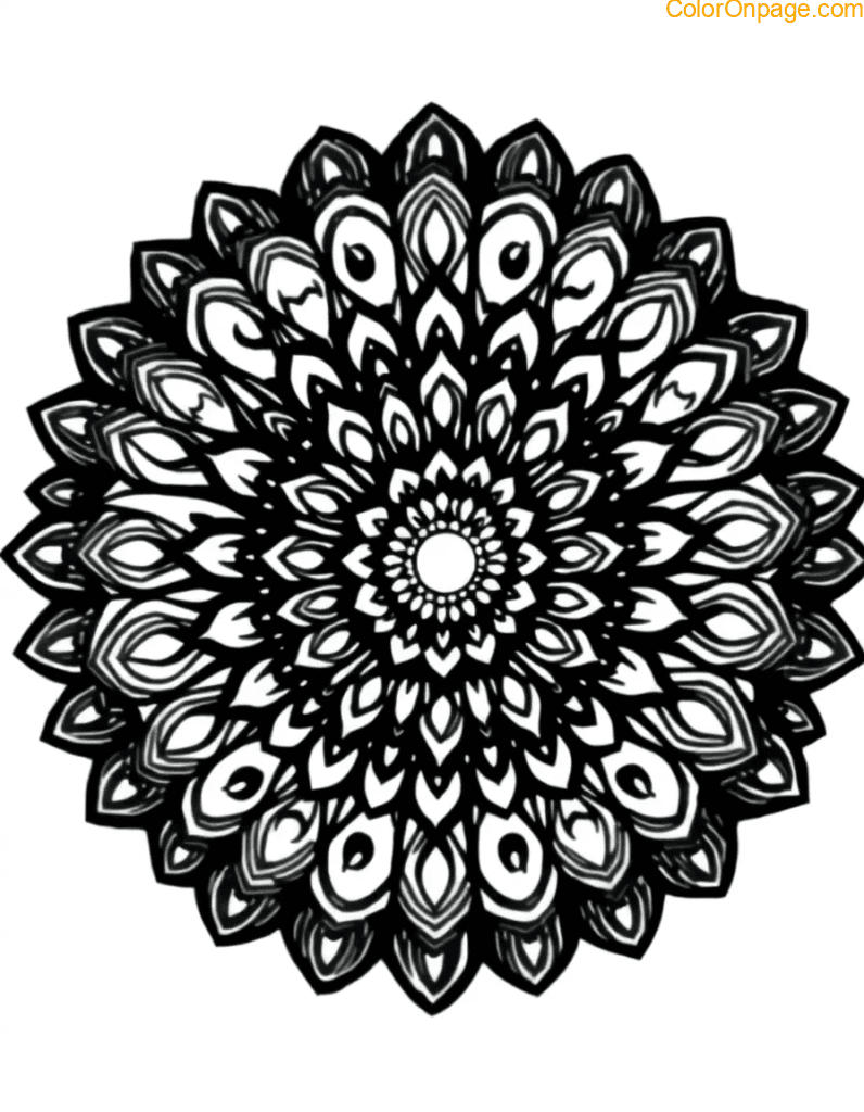 Nature Mandala Pattern Play Coloring Page