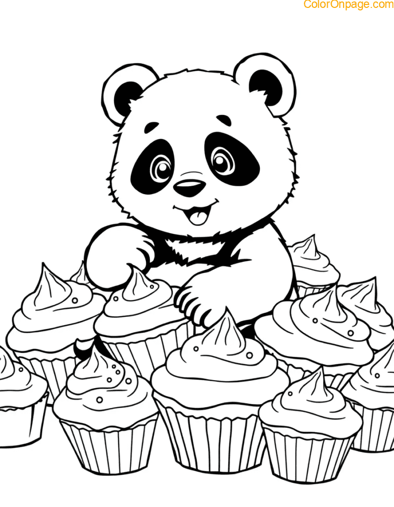 Panda Party Hats – A mama and baby panda wearing tiny party hats and confetti.
