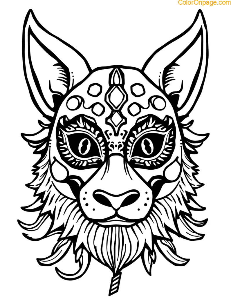 Party Animal Masks Coloring Page