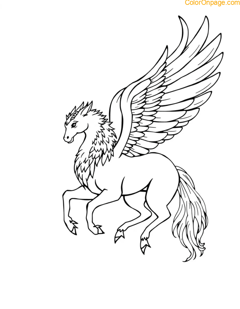 Pheonix Pegasus Coloring Page