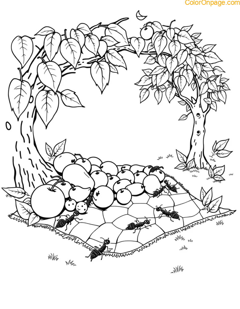 Picnic in the Park Coloring Page