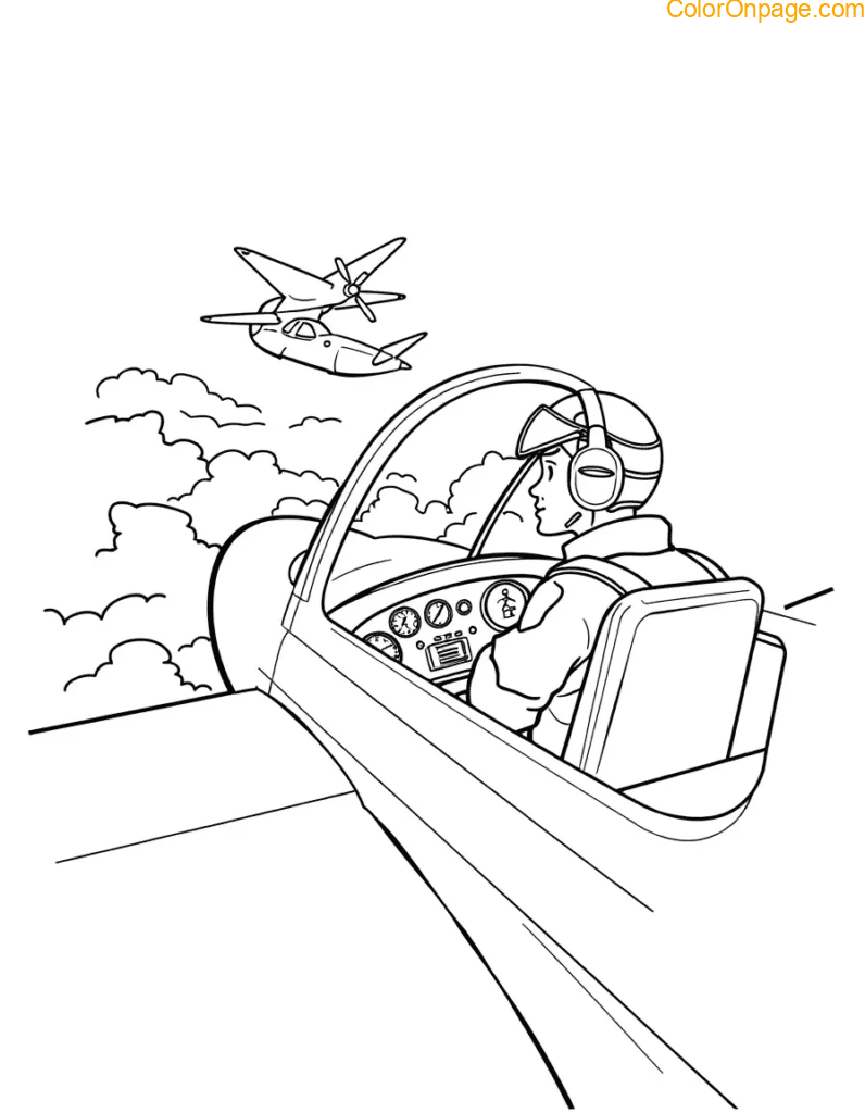 Pilot Coloring Page