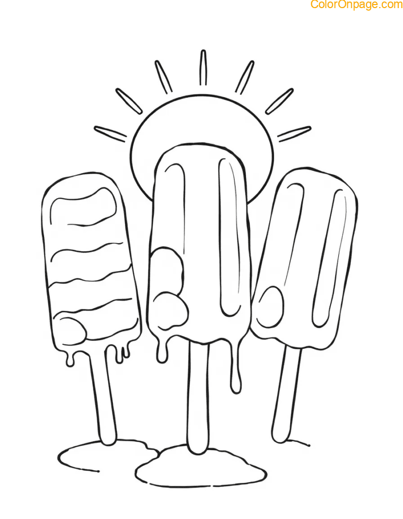 Popsicle Coloring Page