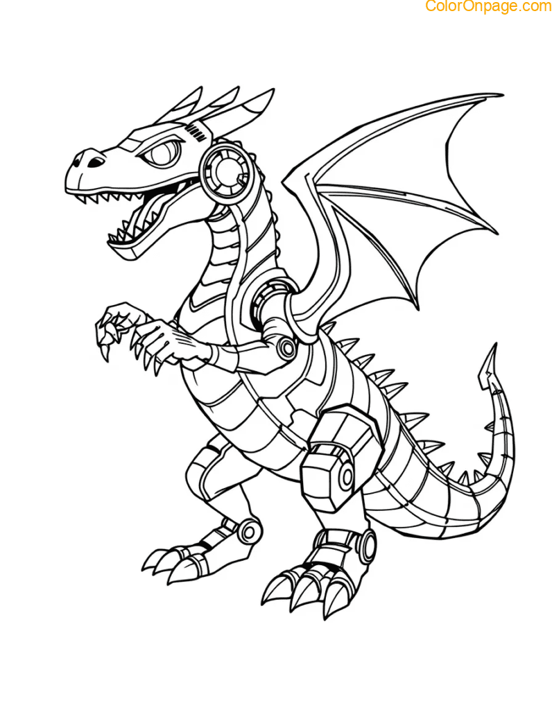 Robo-Dragon Coloring Page