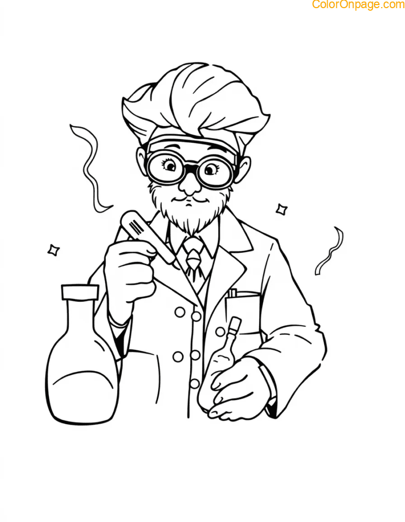 Scientist Coloring Page