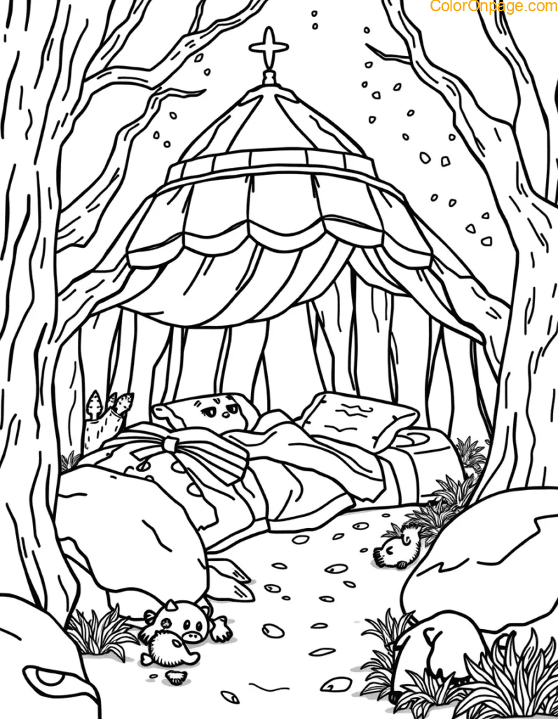 Secret Underbed World Coloring Page