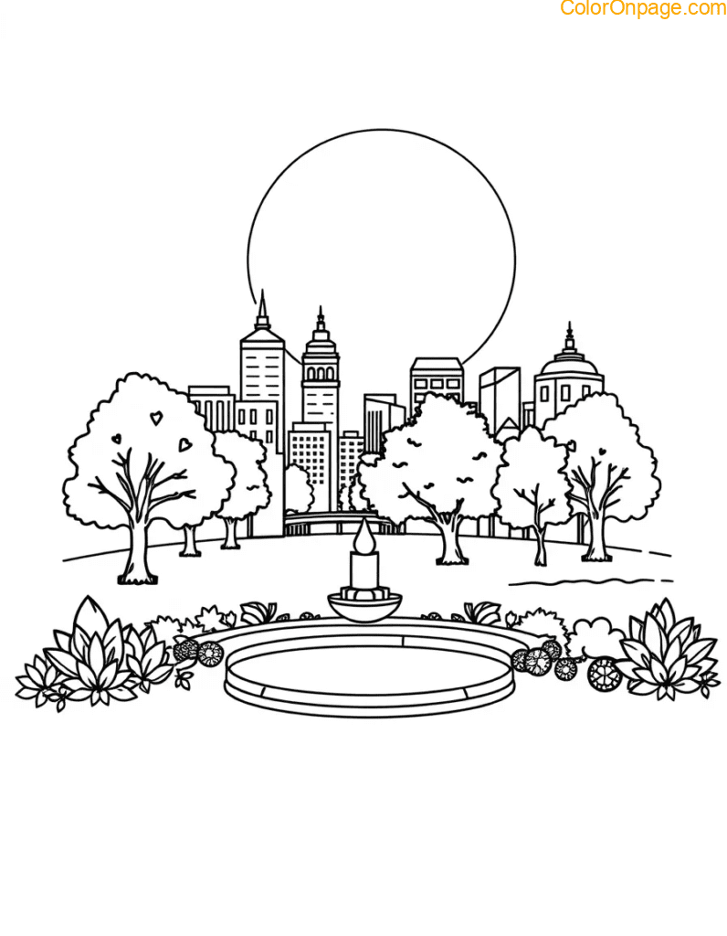 Shape City Park Coloring Page