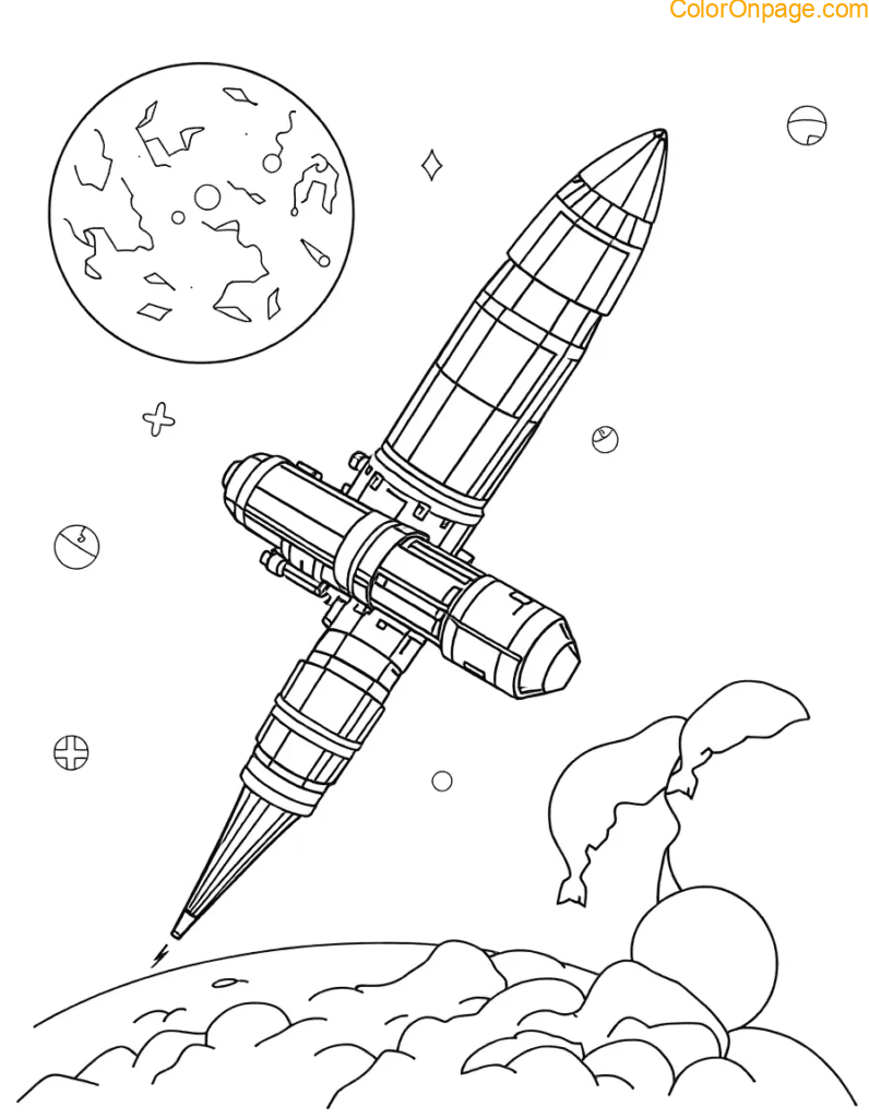 Space Station Coloring Page