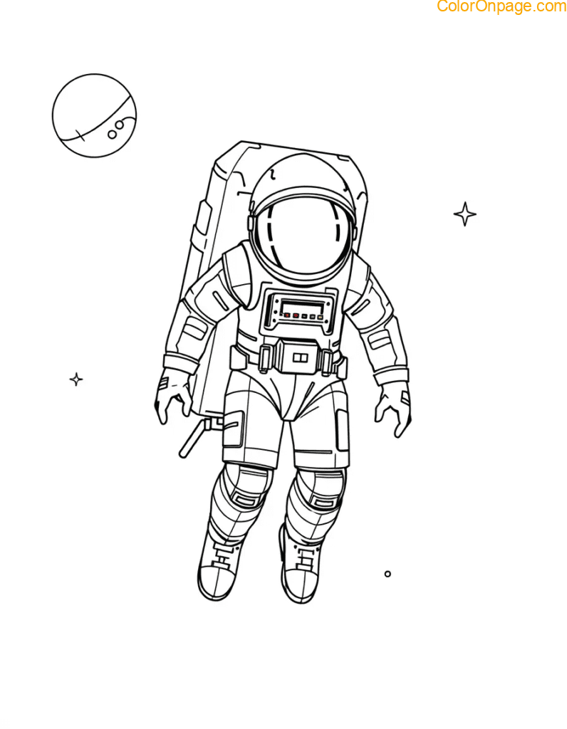 Space Suit Diagram Coloring Page
