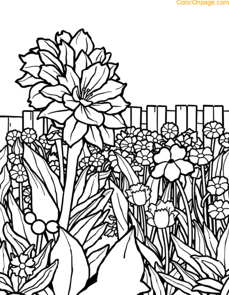 Spring Garden Giant Coloring Page