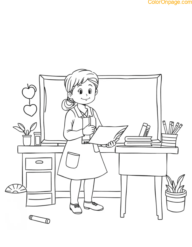 Teacher Coloring Page