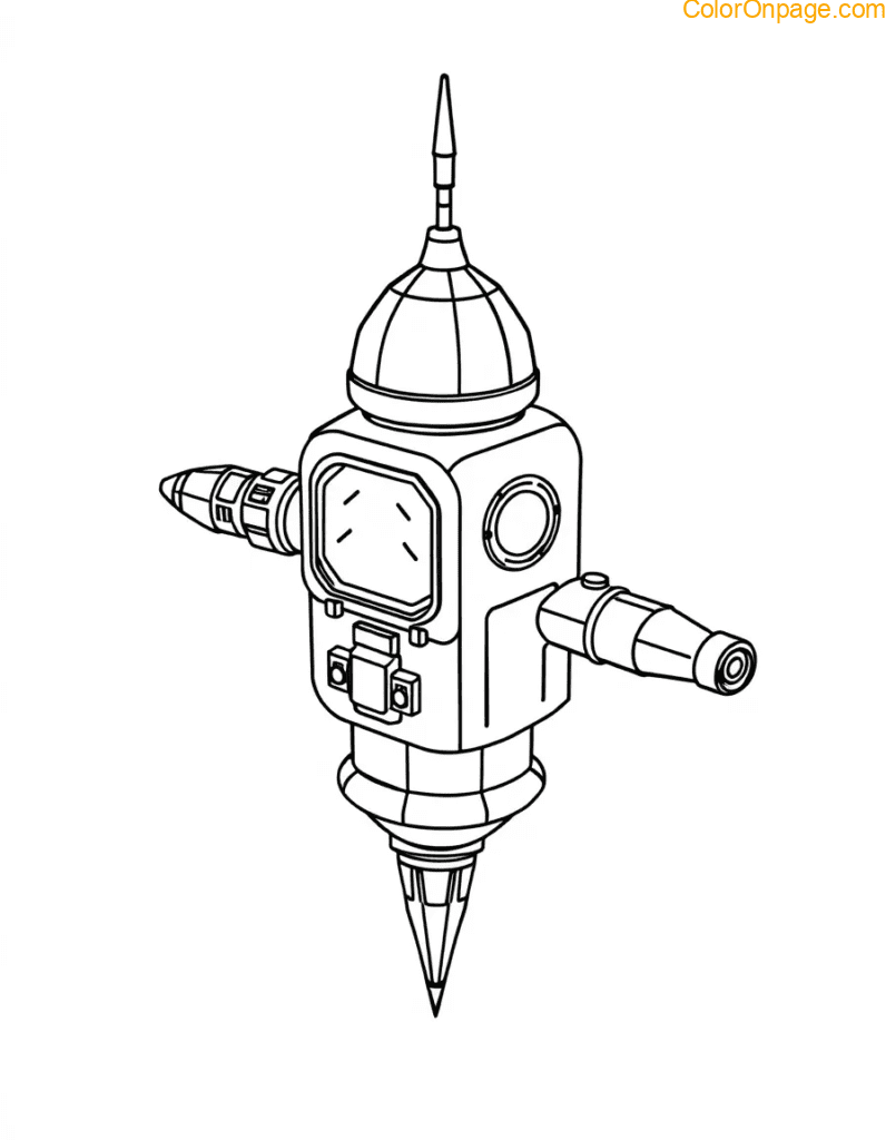 Tiny Space Colony Coloring Page