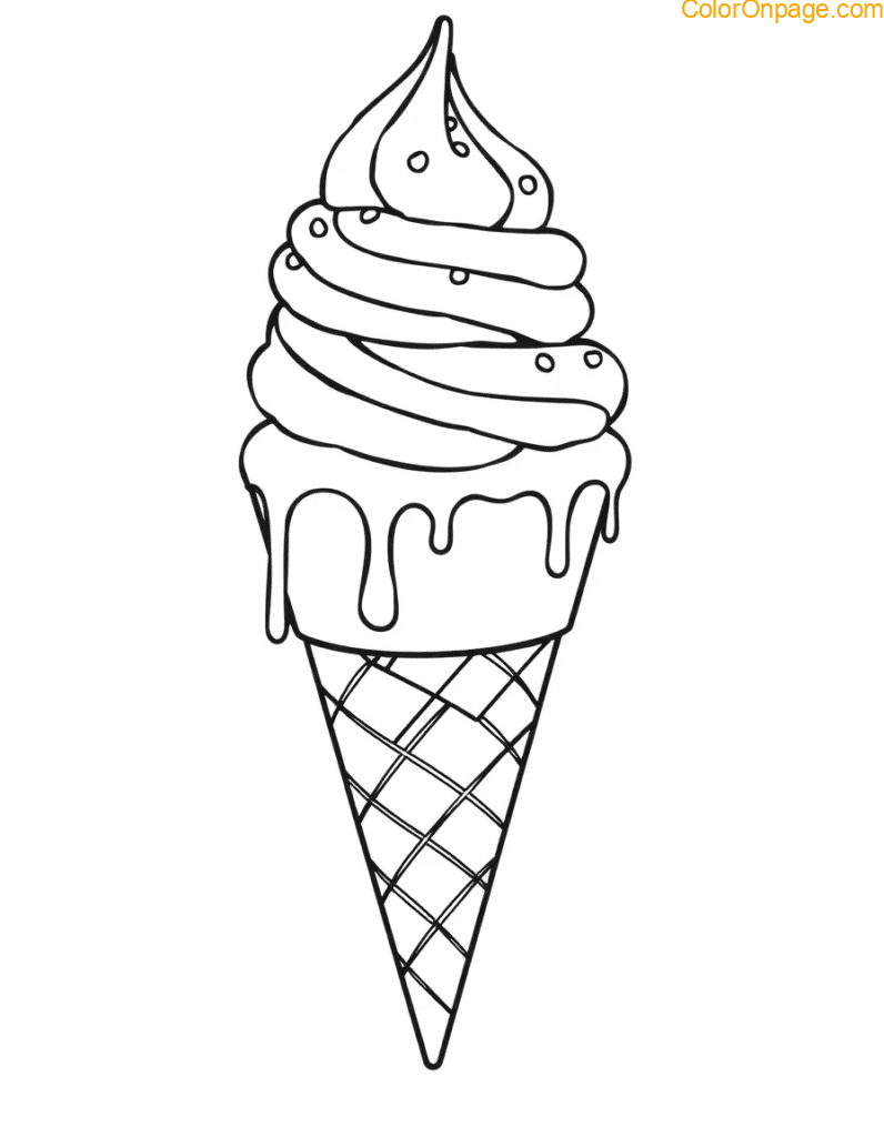 Waffle Cone Coloring Page