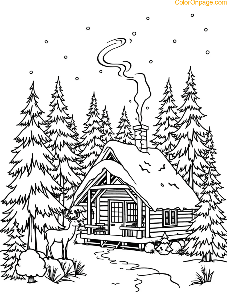 Winter Forest Coloring Page