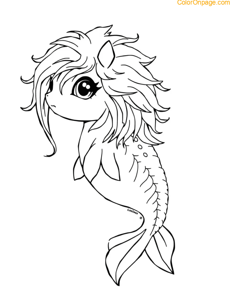 Yeti Mermaid Coloring Page