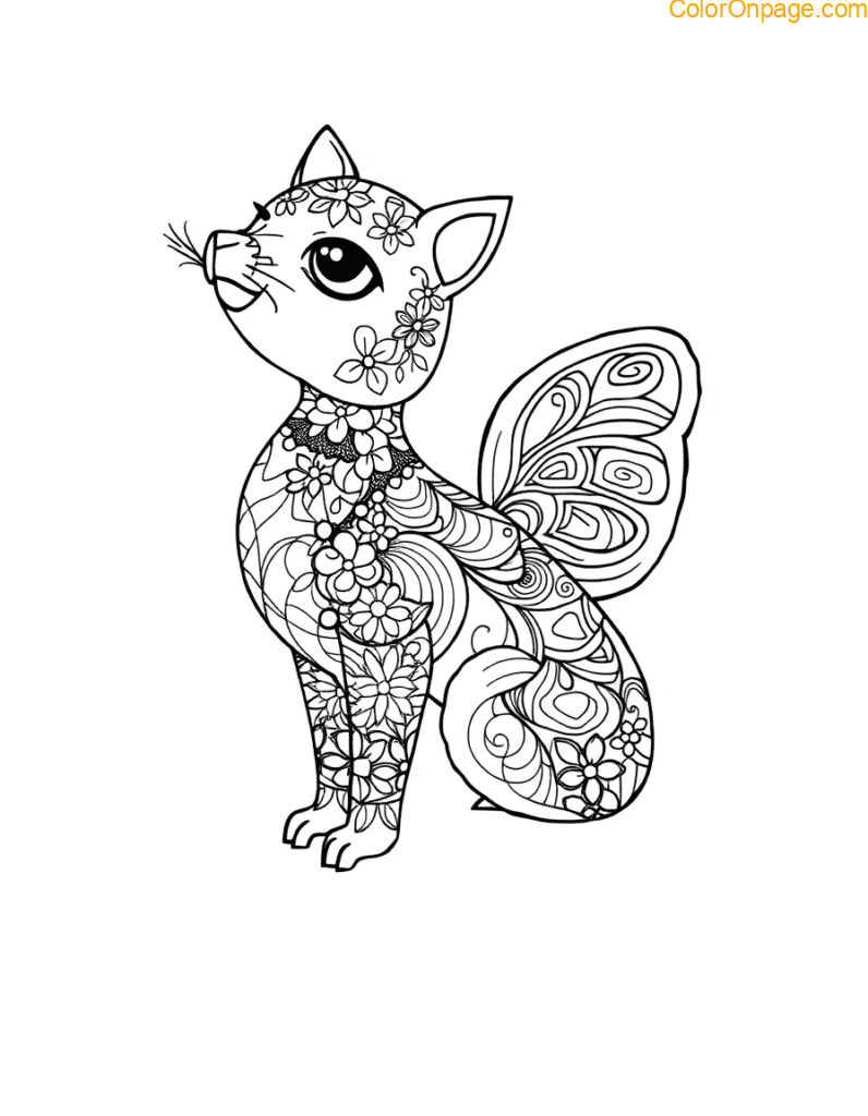 Zentangle Animals Pattern Play Coloring Page