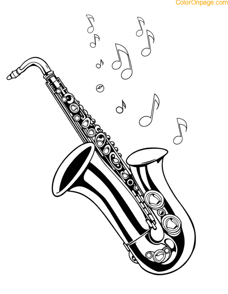 Cello Coloring Page Detailed Orchestral Art