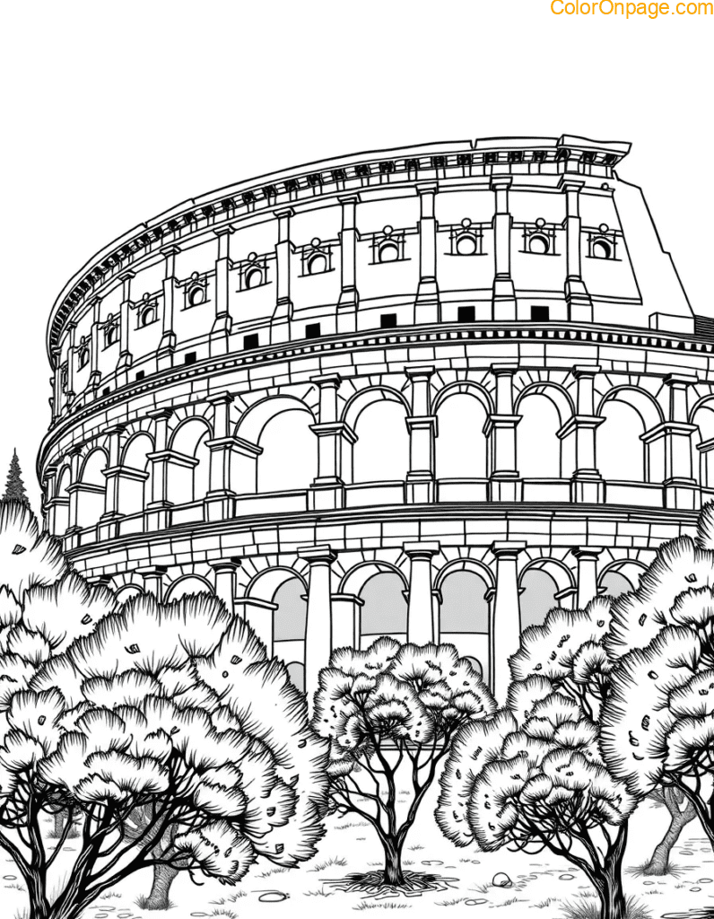 rome-colosseum-olive-trees-coloring-page