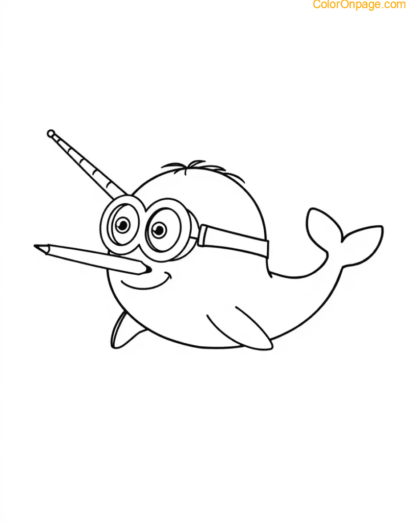 narwhal minion swimming banana tusk ocean art.jpg