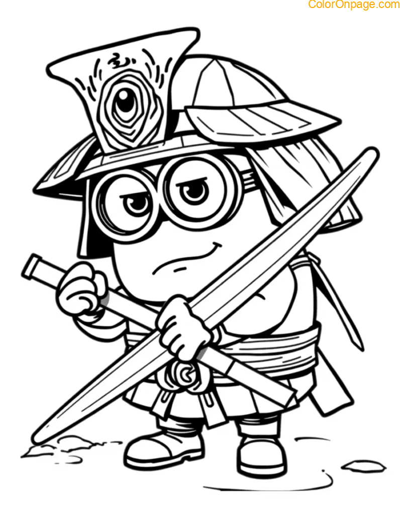samurai minion banana katana helmet coloring sheet.jpg